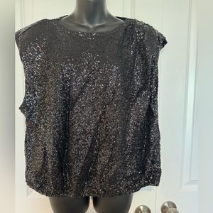 Express black sequin top - XL